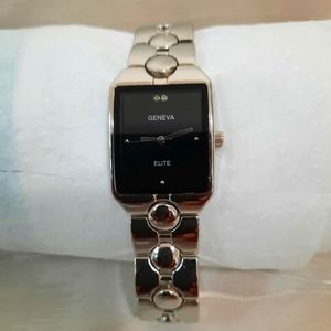 Geneva Elite stainless steel women's watch